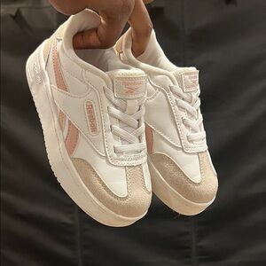 Reebok Children’s White and Pink Casual Sneakers